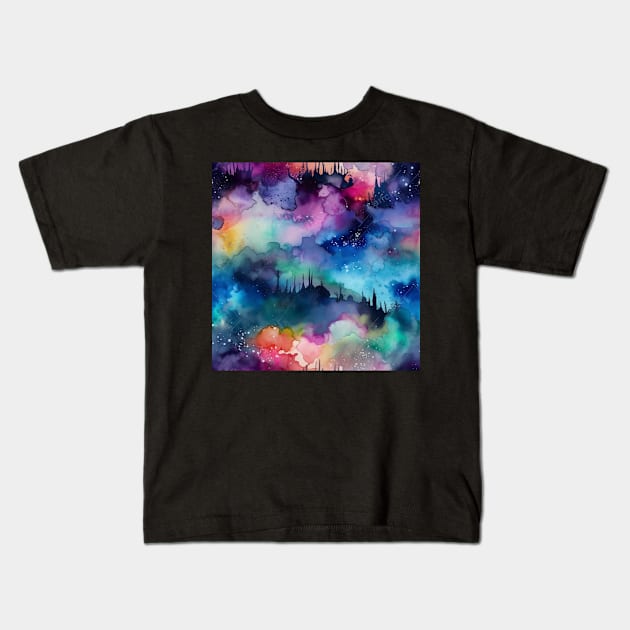 Ombre Pattern Rainbow Kids T-Shirt by Moon Art